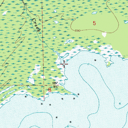 Topographic Map of Martineau Creek, MI