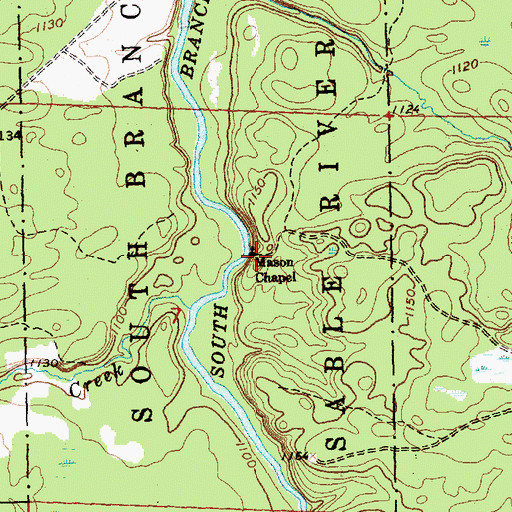 Topographic Map of Mason Chapel, MI