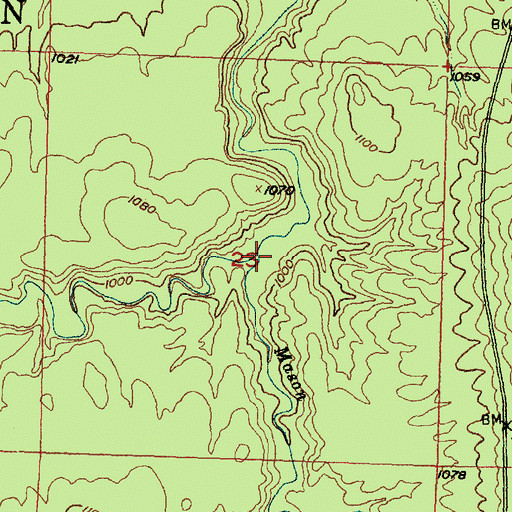 Topographic Map of Mason Creek, MI