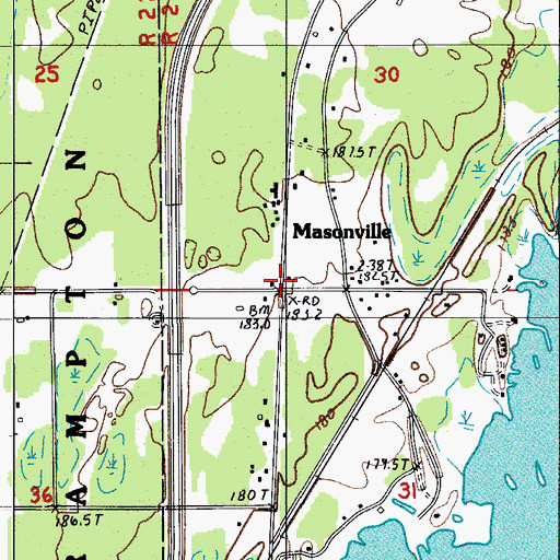 Topographic Map of Masonville, MI