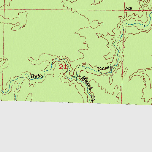 Topographic Map of Match Creek, MI
