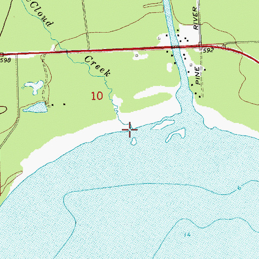 Topographic Map of McCloud Creek, MI