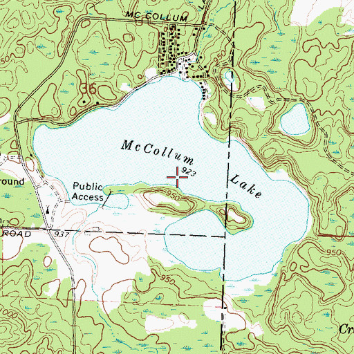 Topographic Map of McCollum Lake, MI