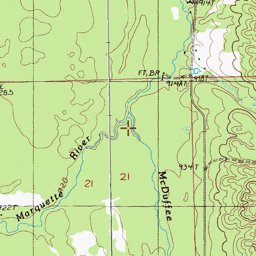 Topographic Map of McDuffee Creek, MI