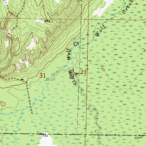 Topographic Map of McGinn Creek, MI