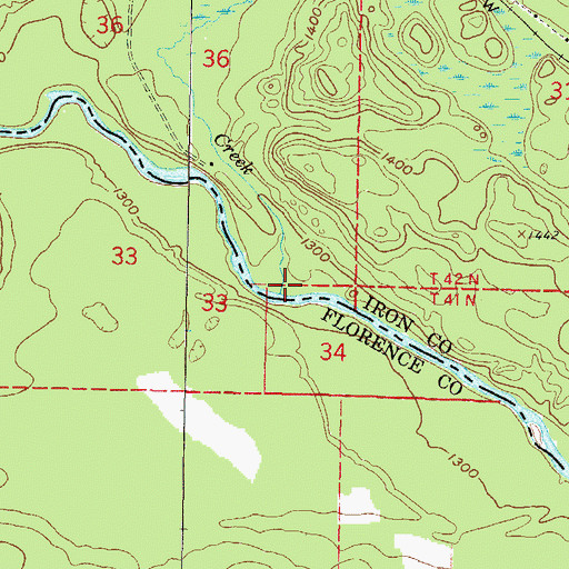 Topographic Map of McGoverns Creek, MI