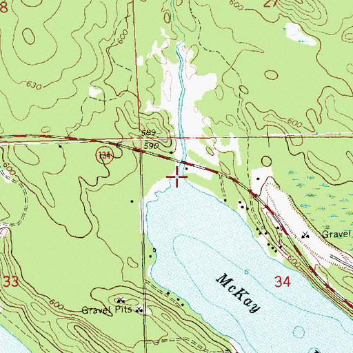 Topographic Map of McKay Creek, MI