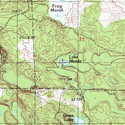 Topographic Map of Lake Meade, MI