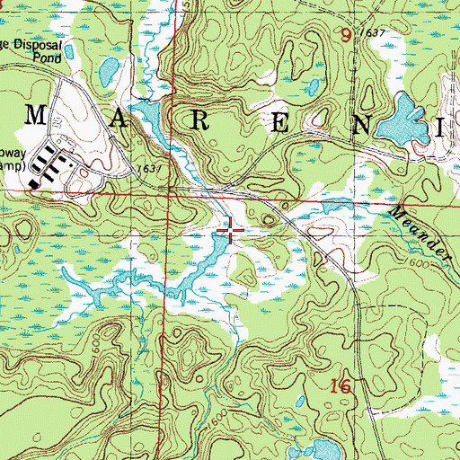 Topographic Map of Meander Creek, MI