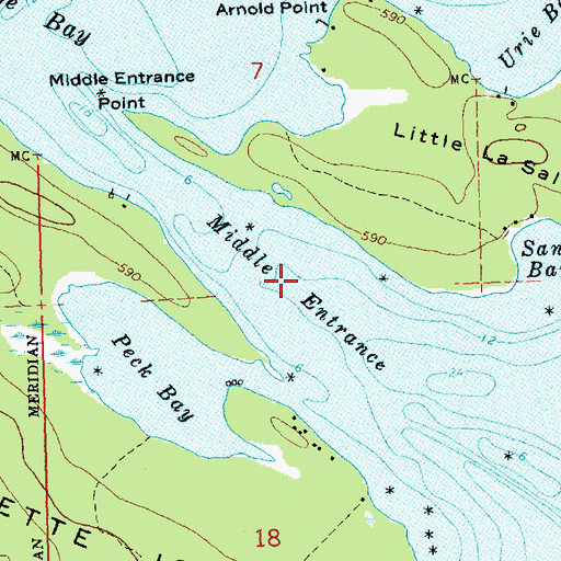 Topographic Map of Middle Entrance, MI