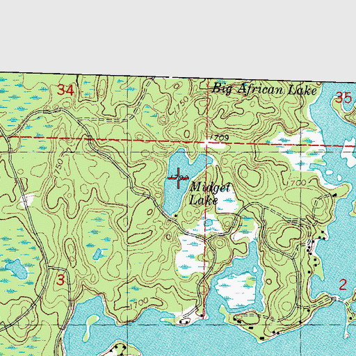 Topographic Map of Midget Lake, MI