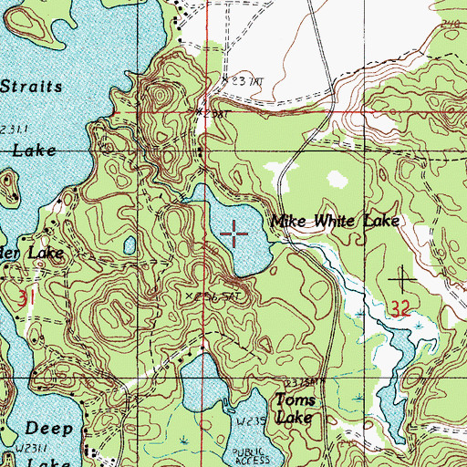 Topographic Map of Mike White Lake, MI