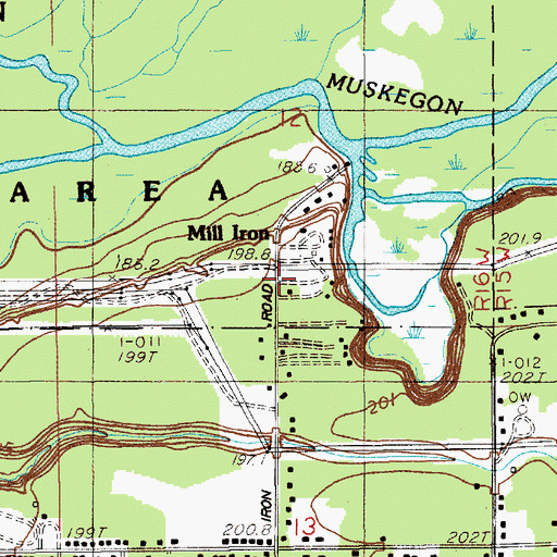 Topographic Map of Mill Iron, MI