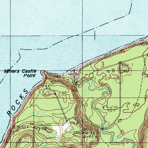 Topographic Map of Miners River, MI