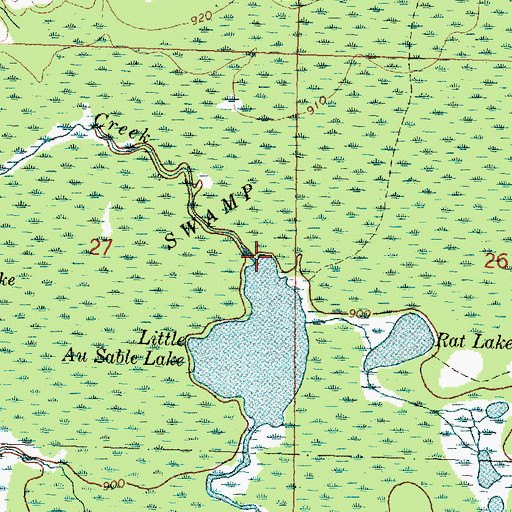 Topographic Map of Mink Creek, MI