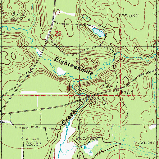 Topographic Map of Mink Creek, MI