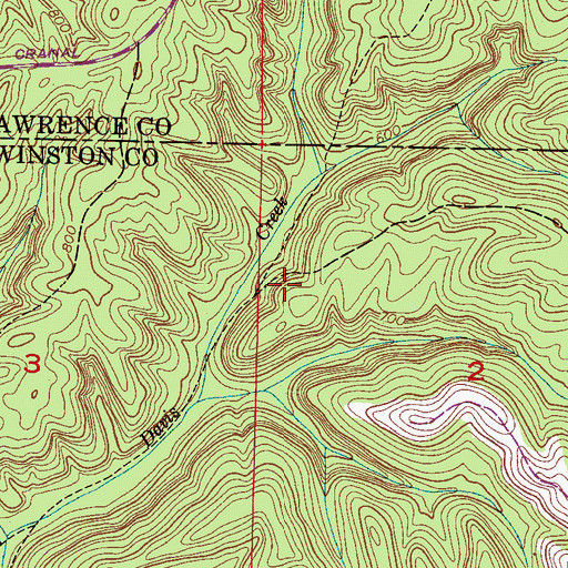 Topographic Map of Gum Pond (historical), AL