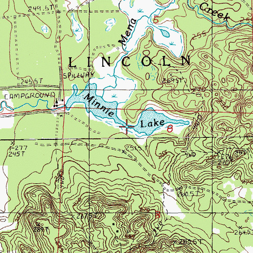Topographic Map of Minnie Lake, MI