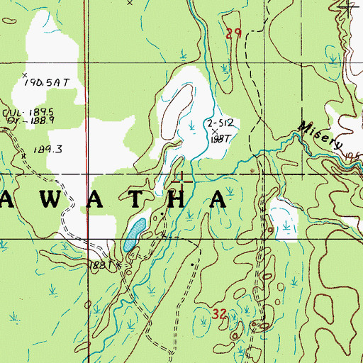 Topographic Map of Misery Creek, MI