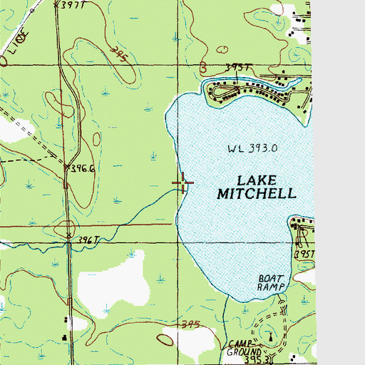 Topographic Map of Mitchell Creek, MI