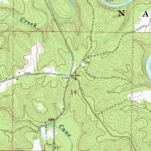 Topographic Map of Holly Grove School (historical), AL