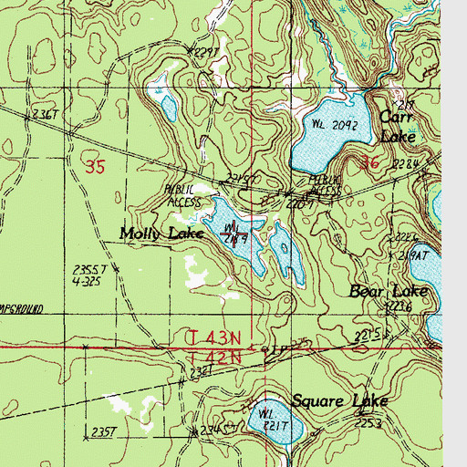 Topographic Map of Molly Lake, MI