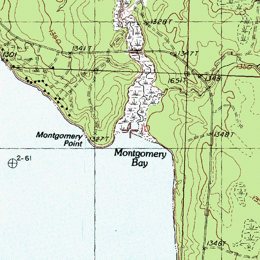 Topographic Map of Montgomery Creek, MI