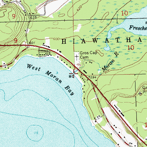 Topographic Map of Moran River, MI