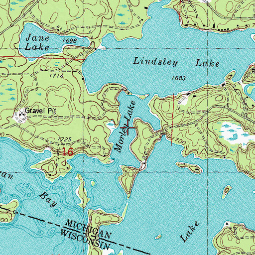 Topographic Map of Morley Lake, MI