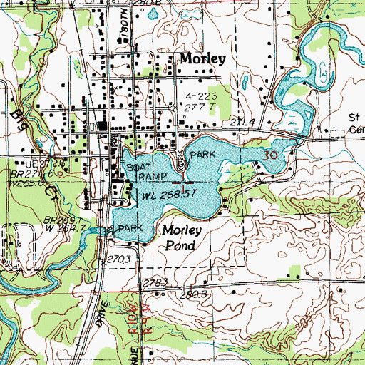 Topographic Map of Morley Pond, MI