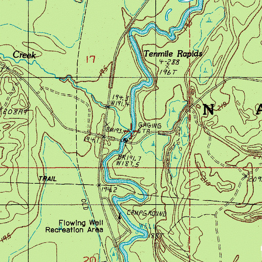 Topographic Map of Mormon Creek, MI