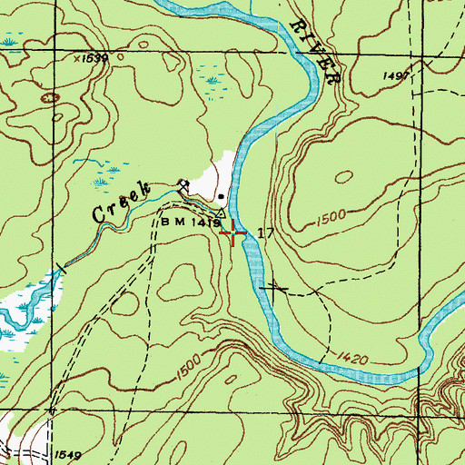 Topographic Map of Morrison Creek, MI