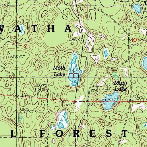 Topographic Map of Moth Lake, MI
