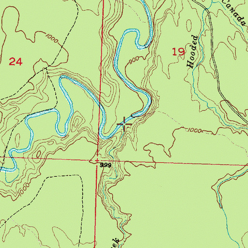 Topographic Map of Mourning Creek, MI