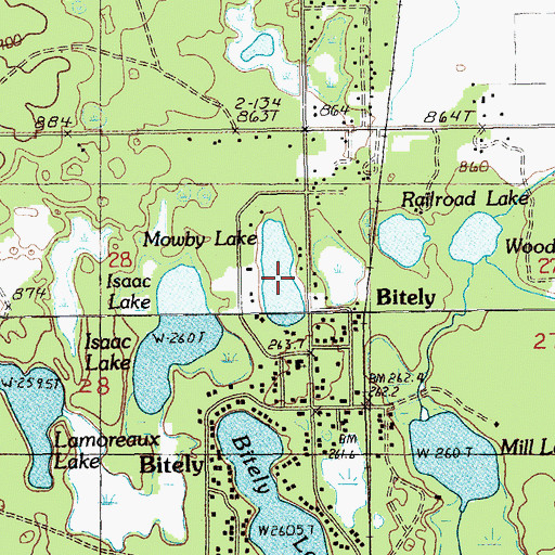 Topographic Map of Mowby Lake, MI