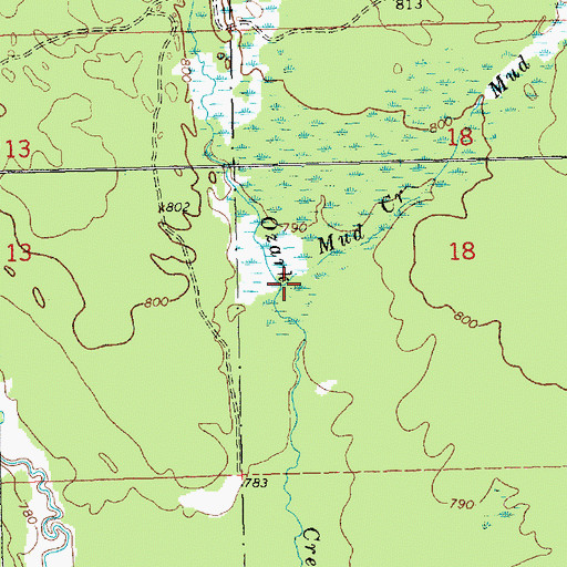 Topographic Map of Mud Creek, MI