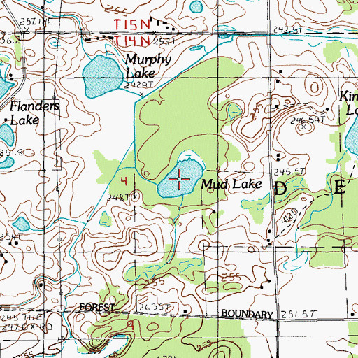 Topographic Map of Mud Lake, MI