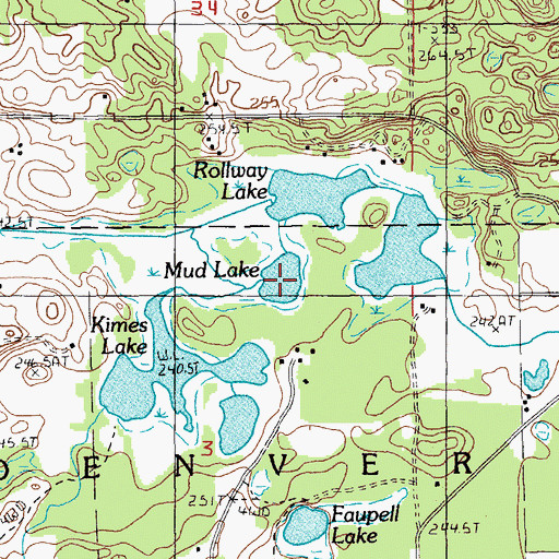 Topographic Map of Mud Lake, MI