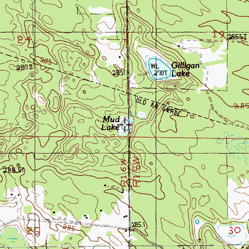 Topographic Map of Mud Lake, MI