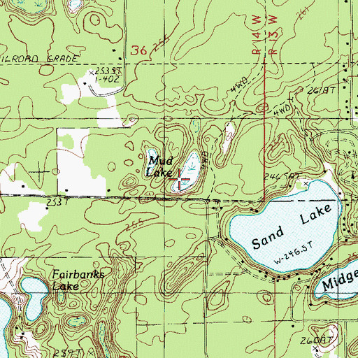 Topographic Map of Mud Lake, MI
