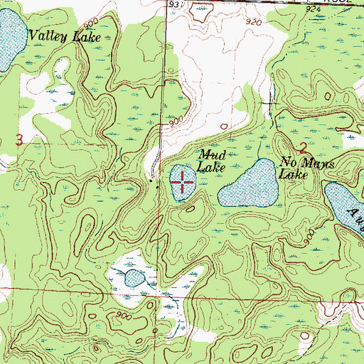 Topographic Map of Mud Lake, MI