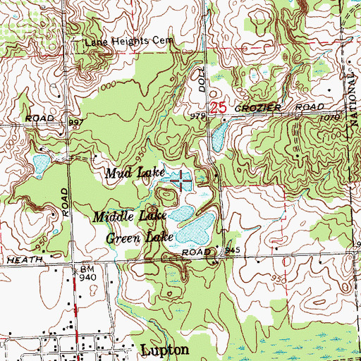 Topographic Map of Mud Lake, MI