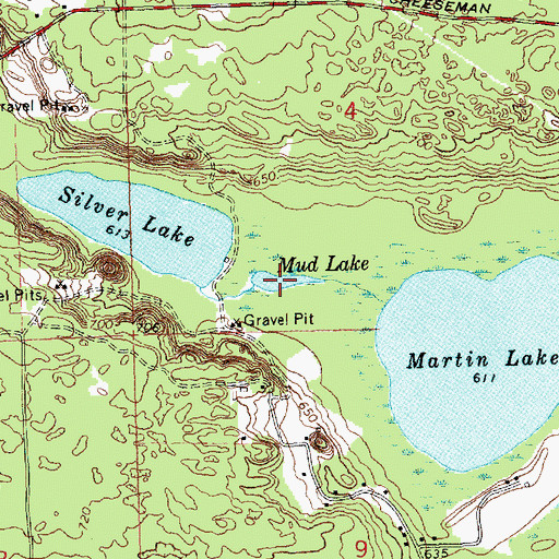 Topographic Map of Mud Lake, MI