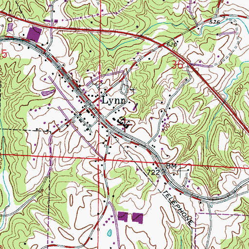 Topographic Map of Lynn High School, AL