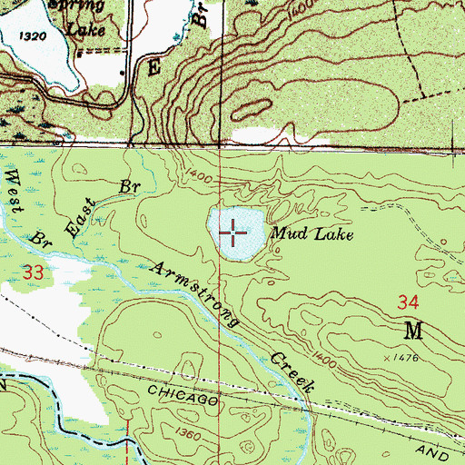 Topographic Map of Mud Lake, MI
