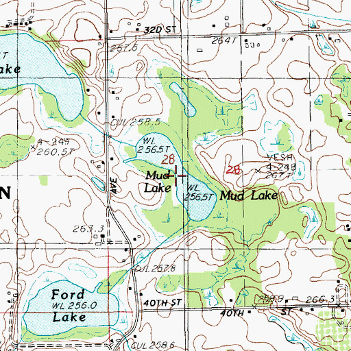 Topographic Map of Mud Lake, MI