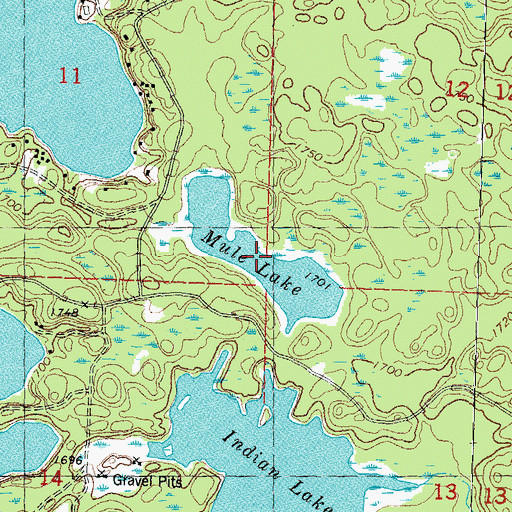 Topographic Map of Mule Lake, MI