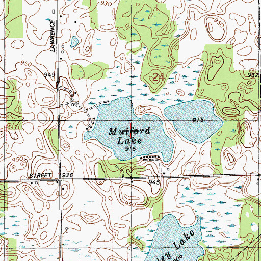 Topographic Map of Cowham Lake, MI