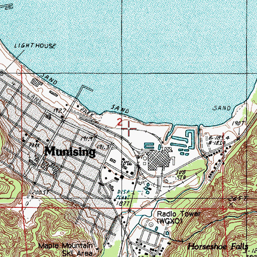 Topographic Map of Munising, MI