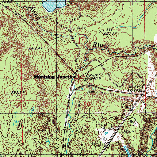 Topographic Map of Munising Junction, MI